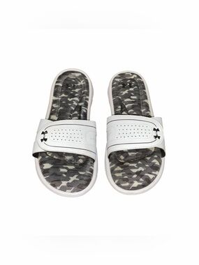 Under Armour Women’s Slides White Camo Adjustable Strap Sandals Size 8